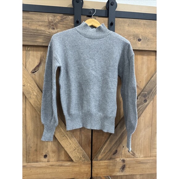 Magaschoni Gray Long Sleeve Mock Neck Wool Blend Knit  Sweater New Women’s Small - Picture 2 of 5